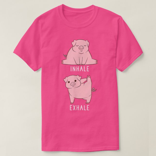 Inhalieren von Exhale Schweinefarm Tier Yoga T-Shirt (Design vorne)
