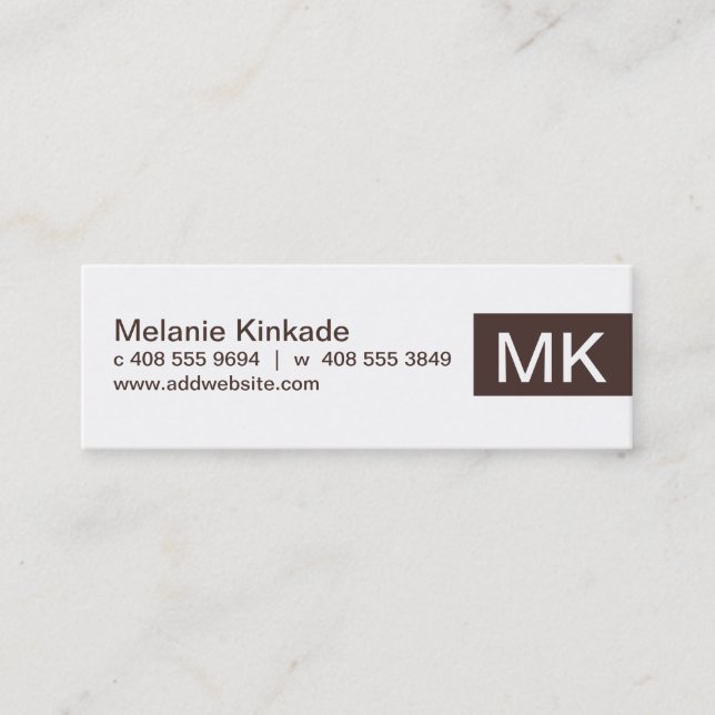 Inhalt (braun) mini visitenkarte (Vorderseite)