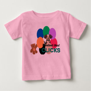 Inhalt, der klickt baby t-shirt