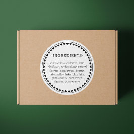 Inhaltsstoffe des Herzmusters Produktbeschriftung Runder Aufkleber