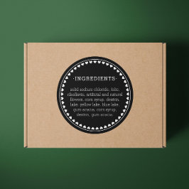 Inhaltsstoffe des Herzmusters Produktbeschriftung Runder Aufkleber