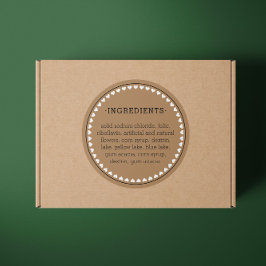 Inhaltsstoffe des Herzmusters Produktbeschriftung Runder Aufkleber