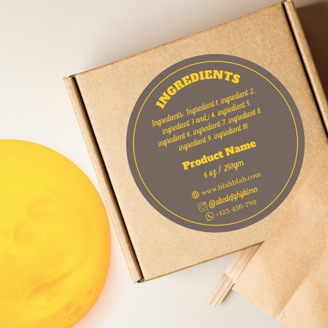 Inhaltsstoffe Etikett Runder Aufkleber (Von Creator hochgeladen)