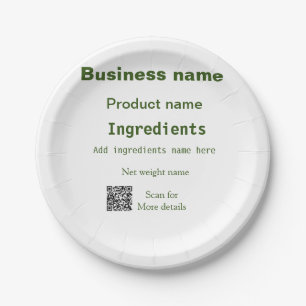 Inhaltsstoffe geben den Namen der Produkt-Gewichts Pappteller