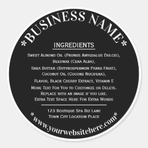 Inhaltsstoffe Schwarz-weiß Runder Aufkleber