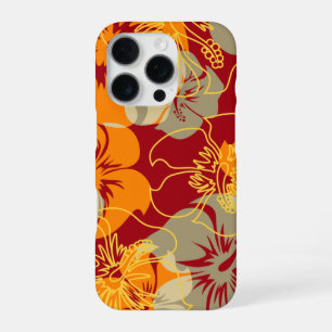 Iniki Point Hawaiian Hibiscus Floral Rot iPhone 16 Pro Hülle