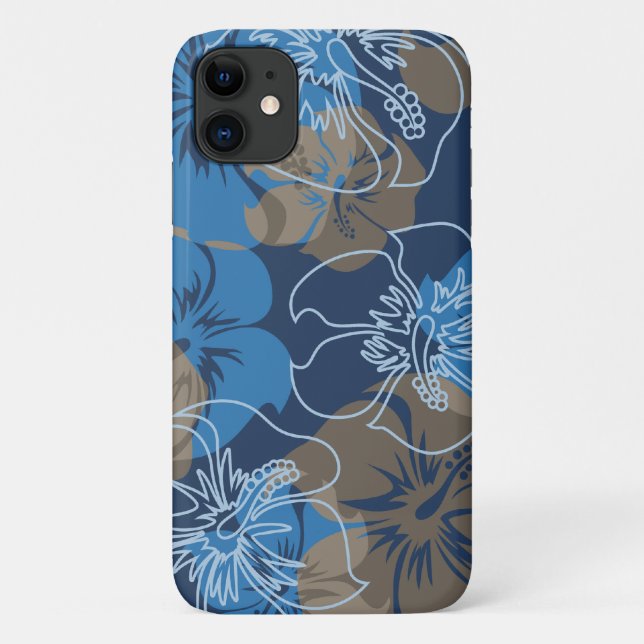 Iniki Point Hawaiian Hibiskus Floral Blue Case-Mate iPhone Hülle (Rückseite)