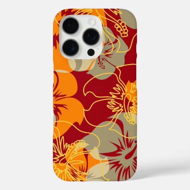 Iniki Point Hawaiian Hibiskus Floral Red Case-Mate iPhone Hülle (Rückseite)