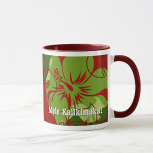 Iniki Punkt-hawaiisches Weihnachtsrot Tasse