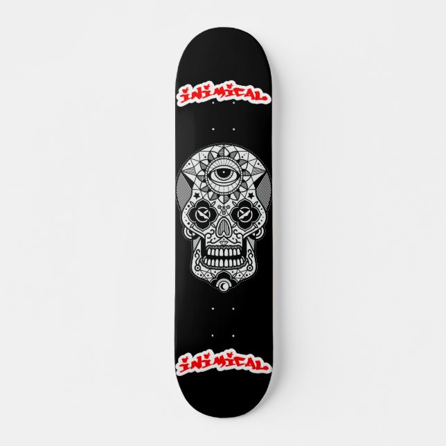 Inimical Sugar Skull Skateboard (Vorne)