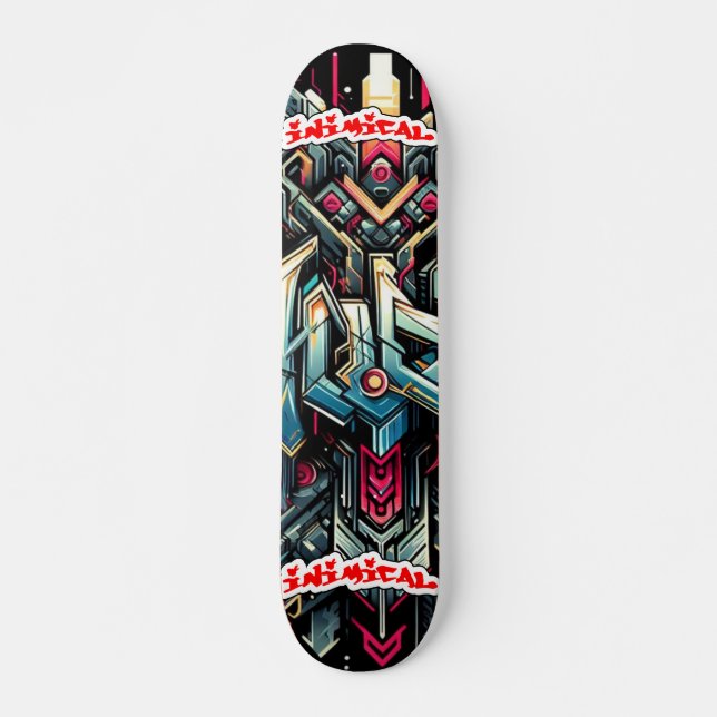 Inimical Wildstyle Graffiti Abstrakt Skateboard (Vorne)