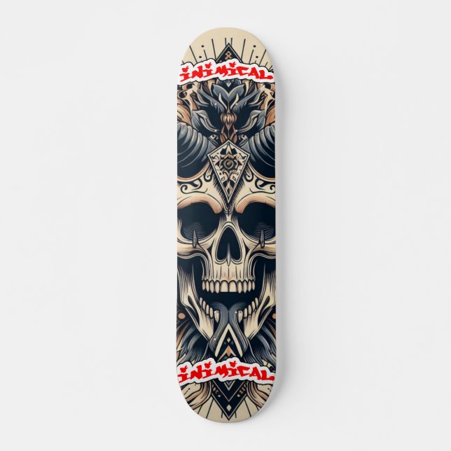 Inimikcal Viking Skull Skateboard (Vorne)
