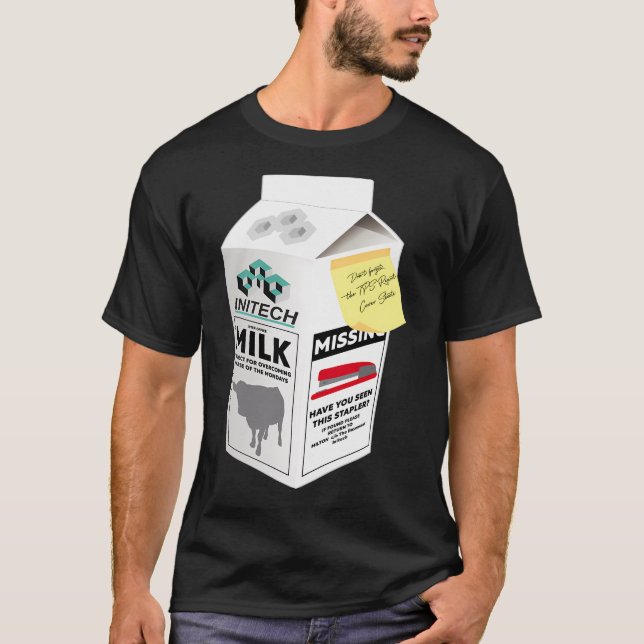 Initech Miltons fehlender roter Tacker T-Shirt (Vorderseite)