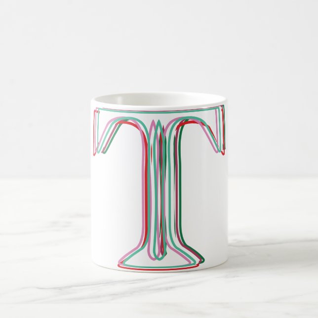 Initial 3d-ähnliche T-Tasse Kaffeetasse (Mittel)