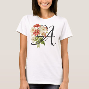 Initial A, Vintag Anemones T - Shirt