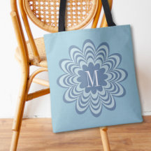 Initial abstrakt Blue Blume Custom Monogram