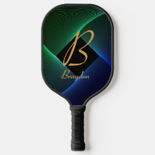 Initial ändern, Grün blauer Swirl hinzufügen Pickleball Schläger