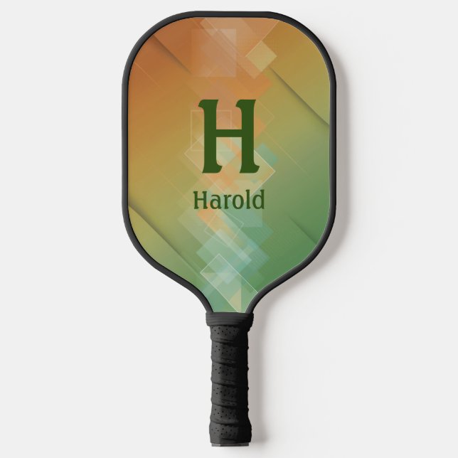 Initial ändern, Name Grün zu braun hinzufügen Pickleball Schläger (Vorderseite)