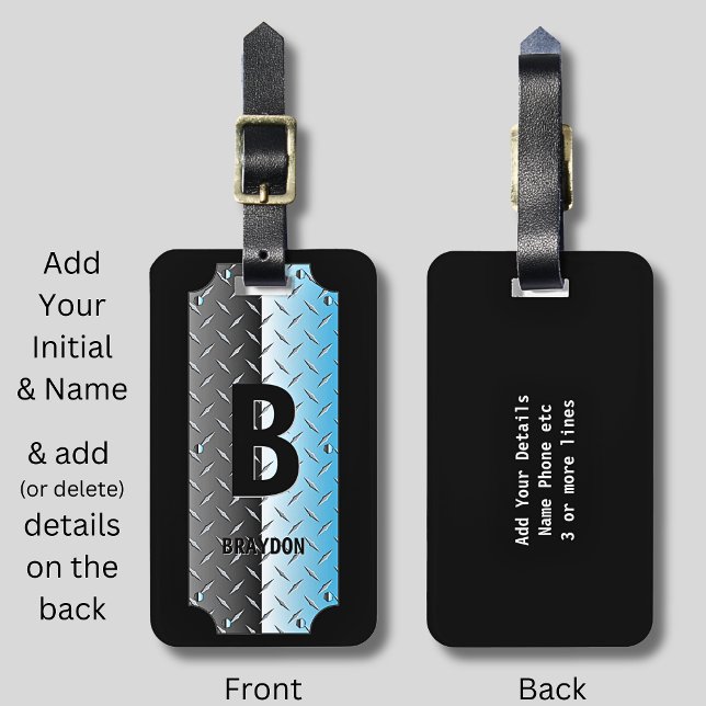 Initial ändern, Name hinzufügen (löschen), Metalli Gepäckanhänger (Von Creator hochgeladen)