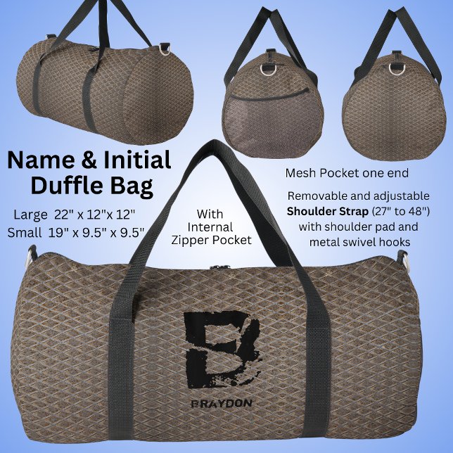 Initial ändern, Name hinzufügen (löschen), Schachb Duffle Bag (Von Creator hochgeladen)
