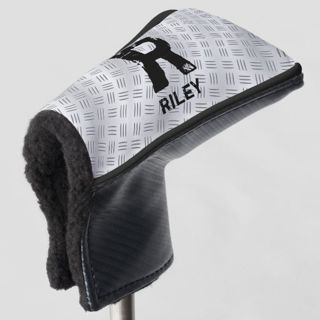 Initial ändern, Name hinzufügen (löschen), Schachb Golf Headcover (3/4 Vorderseite)