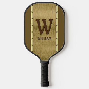 Initial ändern, Name hinzufügen, Metallbraun Pickleball Schläger