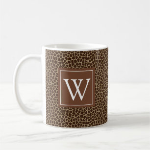Initial Animal Print Giraffe Monogram Coffee Tasse