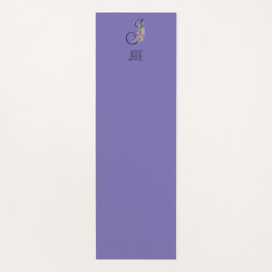 Initial-Aquarelllavene für Monogramm-Blume Yogamatte