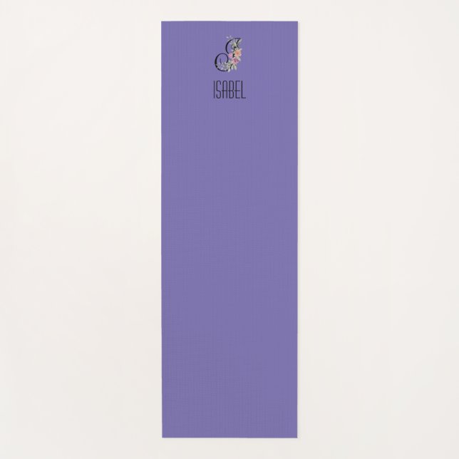 Initial-Aquarelllavene für Monogramm-Blume Yogamatte (Vorderseite)