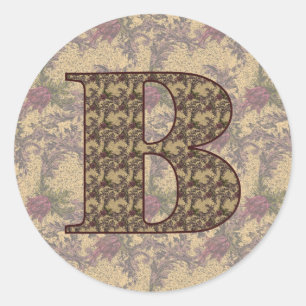 Initial-B-Elegant Runder Aufkleber