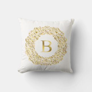 Initial B golden Damask Classic Muster Kissen