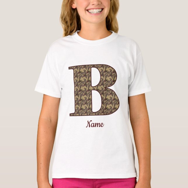 Initial-B-Monogramm: Eleganter Name T-Shirt (Vorderseite)