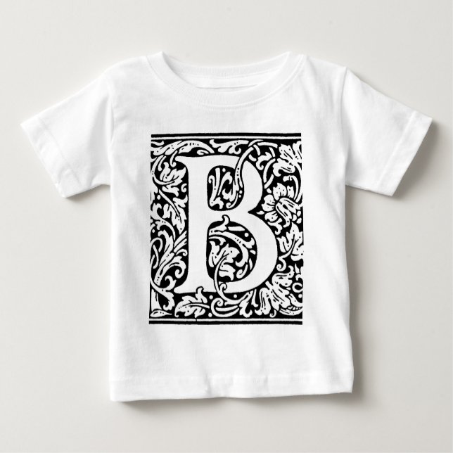 Initial B Monogramm. Muster für benutzerdefinierte Baby T-shirt (Vorderseite)