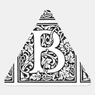 Initial B Monogramm. Muster für benutzerdefinierte Dreieckiger Aufkleber
