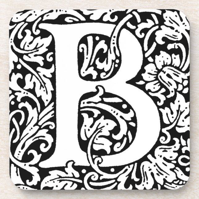 Initial B Monogramm. Muster für benutzerdefinierte Getränkeuntersetzer (Vorderseite)