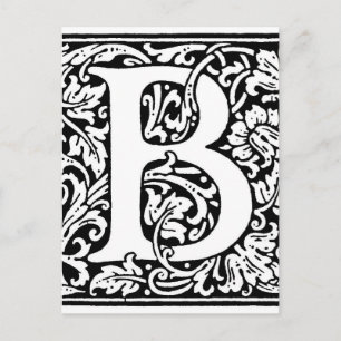 Initial B Monogramm. Muster für benutzerdefinierte Postkarte