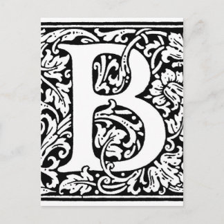 Initial B Monogramm. Muster für benutzerdefinierte Postkarte