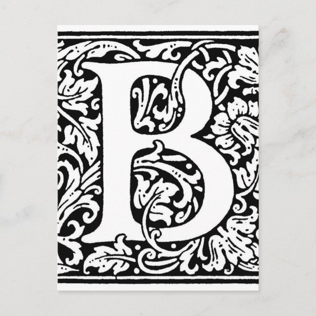 Initial B Monogramm. Muster für benutzerdefinierte Postkarte (Vorderseite)