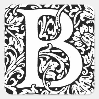 Initial B Monogramm. Muster für benutzerdefinierte Quadratischer Aufkleber