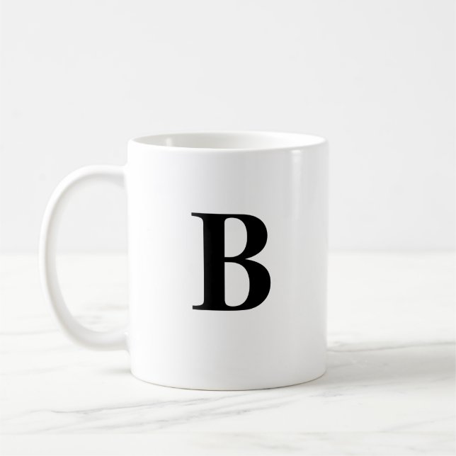 Initial B & Personalisiert Name Kaffee Tasse (Links)