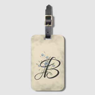 Initial B, Vintage Bluebells Gepäckmarke Gepäckanhänger