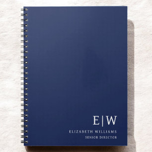 Initial beruflich Navy Blue Business Monogram Notizblock