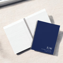 Initial beruflich Navy Blue Business Monogram Notizbuch