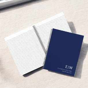 Initial beruflich Navy Blue Business Monogram Notizbuch