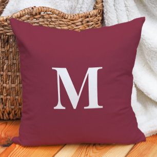 Initial Burgund White Monogram Kissen