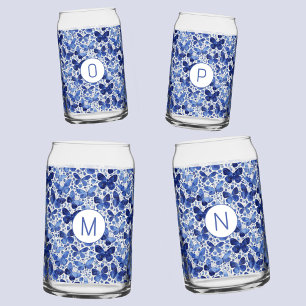 Initial Butterfly Watercolor Blue Monogram Dosenglas