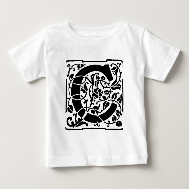 Initial C Monogramm. Maßgeschneidertes Muster für  Baby T-shirt (Vorderseite)