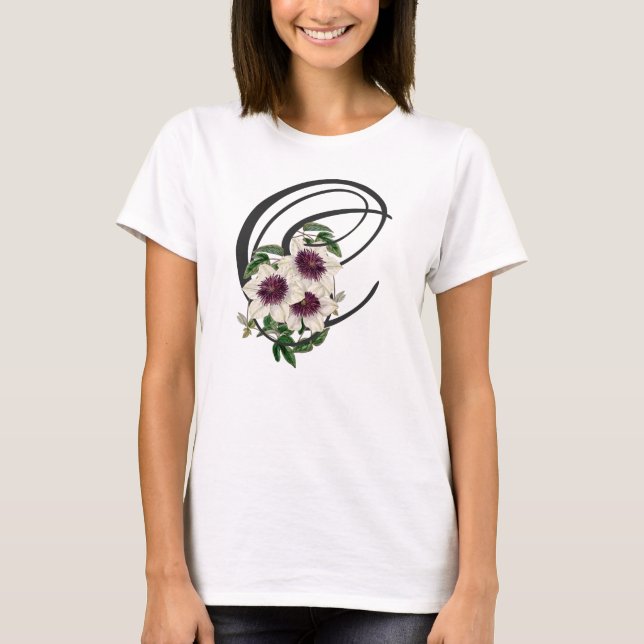 Initial C, Vintag Clematis T - Shirt (Vorderseite)