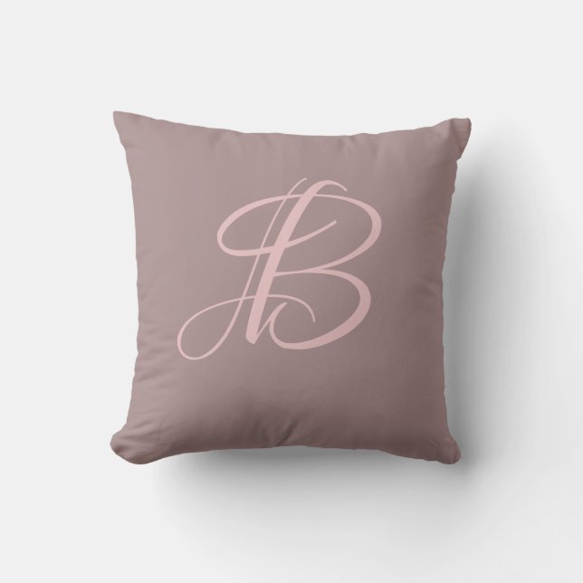 Initial Custom Letter B Monogram Kissen (Vorderseite)