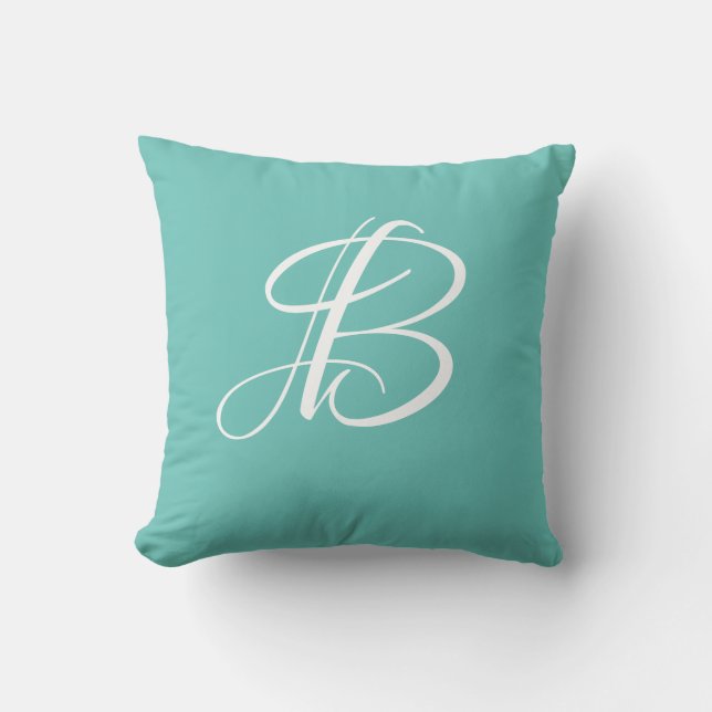 Initial Custom Letter B Monogram Kissen (Vorderseite)